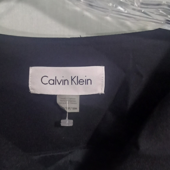 Calvin Klein Black Asymmetrical Zip Collarless Blazer Size 18W - Picture 3 of 4